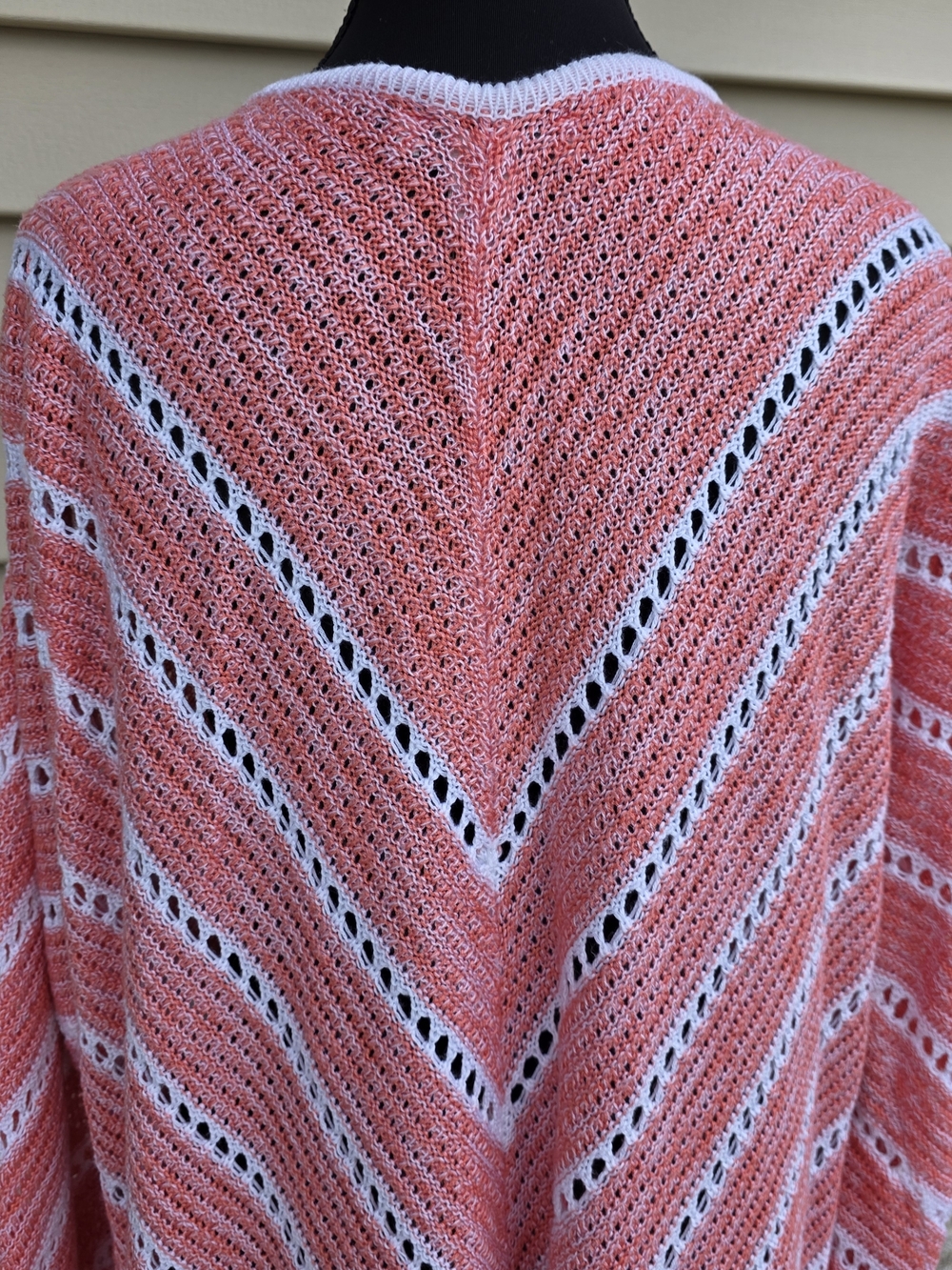 Christopher & Banks XL Coral Open Knit Cardigan Lightweight Boho - Picture 5 of 10